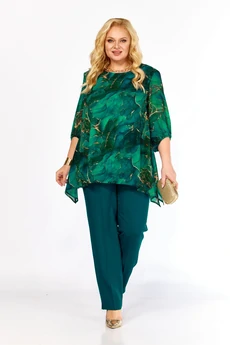 Костюм брючный 2263-14 изумруд Элль-стиль