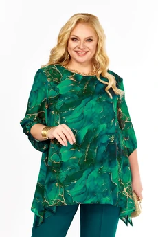 Блузка 2263-14а изумруд Элль-стиль