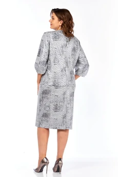 Костюм с юбкой 2400-1 серебро Элль-стиль