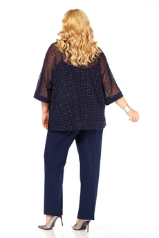 Блузка 2420а темно-синий Элль-стиль