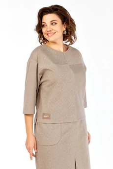 Костюм с юбкой 2441-2 кофе Элль-стиль