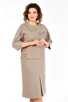 Костюм с юбкой 2441-2 кофе Элль-стиль