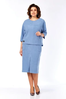 Костюм с юбкой 2141-3 голубой Элль-стиль