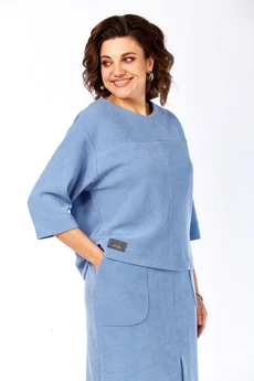 Костюм с юбкой 2141-3 голубой Элль-стиль