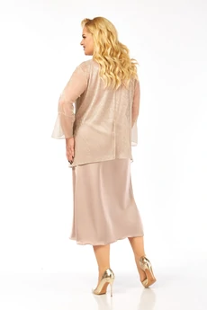 Костюм с платьем 2451 пудра Элль-стиль