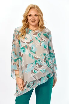 Блузка 2459а бирюза Элль-стиль