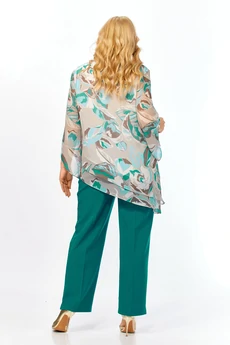 Блузка 2459а бирюза Элль-стиль