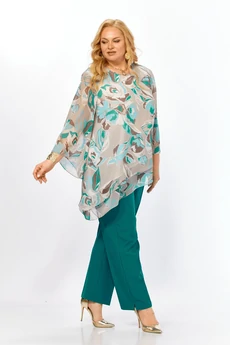 Костюм брючный 2459 бирюза Элль-стиль