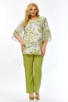 Костюм брючный 2461 фисташка Элль-стиль