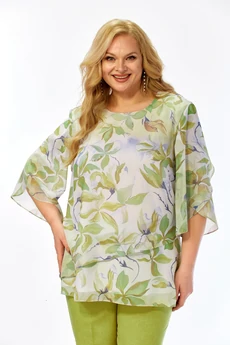 Костюм брючный 2461 фисташка Элль-стиль