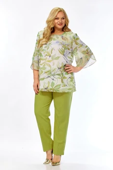 Костюм брючный 2461 фисташка Элль-стиль