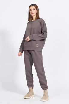 Спортивный костюм 2151 серо-сливовый EOLA