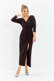 Платье 579 коричневые оттенки Euro Moda