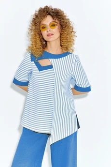 Костюм брючный 598 голубой Euro Moda