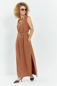 Платье 601 коричневый Euro Moda