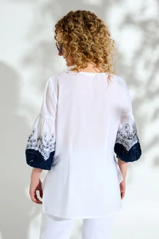 Блузка 611 белый Euro Moda