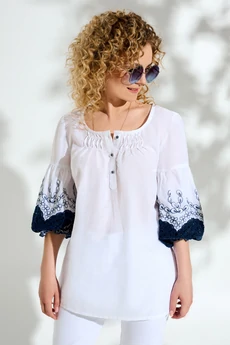 Блузка 611 белый Euro Moda
