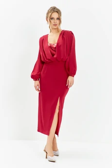 Платье 669 красный Euro Moda