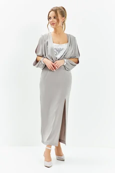 Платье 669 серый Euro Moda