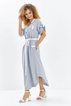 Платье 684 серо-синий Euro Moda