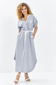 Платье 684 серо-синий Euro Moda