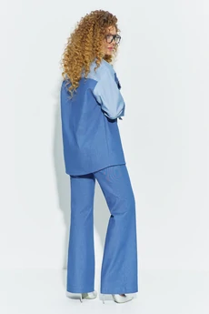 Костюм брючный 685 голубой Euro Moda