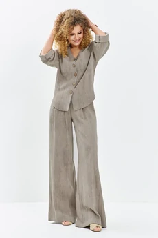 Костюм брючный 714 бежевый меланж Euro Moda