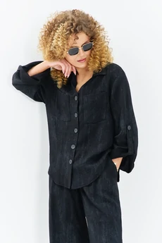 Костюм брючный 714 черный меланж Euro Moda