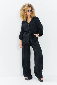 Костюм брючный 714 черный меланж Euro Moda