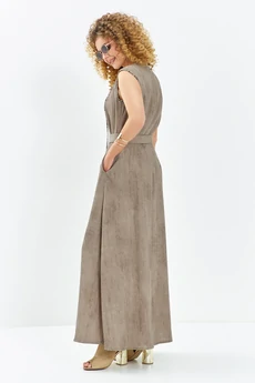 Платье 715 бежевый + леопардовый Euro Moda