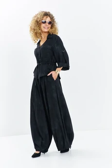 Костюм брючный 716 черный меланж Euro Moda