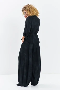 Костюм брючный 716 черный меланж Euro Moda