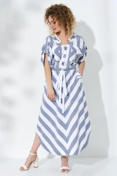 Платье 719 серо-синий Euro Moda