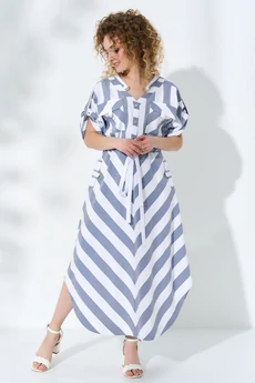 Платье 719 серо-синий Euro Moda