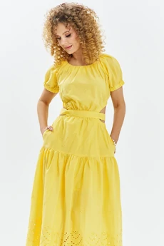 Платье 721 желтый Euro Moda