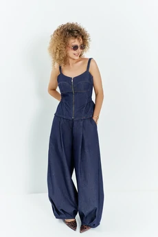 Костюм брючный 739 синий джинс Euro Moda