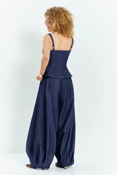 Костюм брючный 739 синий джинс Euro Moda