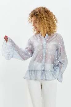 Блузка 745 дымчато-голубой Euro Moda
