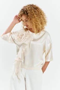 Костюм брючный 757 молочный + молочный Euro Moda