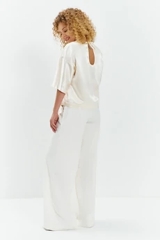 Костюм брючный 757 молочный + молочный Euro Moda