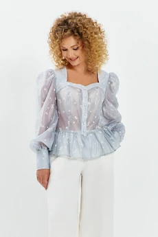 Блузка 759 дымчато-голубой Euro Moda