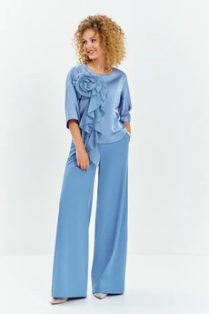 Костюм брючный 764 голубой + голубой Euro Moda