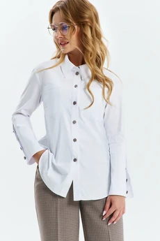 Костюм брючный 773 бежевый + белый Euro Moda