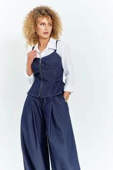 Костюм брючный 779 синий джинс Euro Moda
