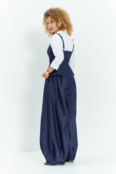 Костюм брючный 779 синий джинс Euro Moda