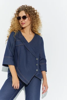 Костюм брючный 781 синий джинс Euro Moda
