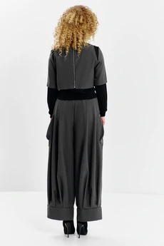 Костюм брючный 782 серая клетка + черный Euro Moda