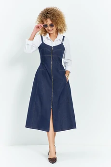 Сарафан 784 синий джинс Euro Moda