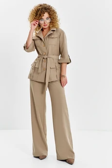 Костюм брючный 785 бежевый Euro Moda