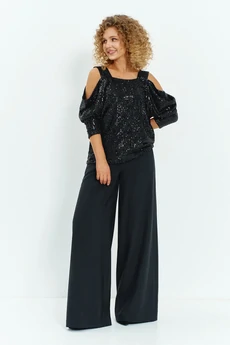 Костюм брючный 804 черный Euro Moda